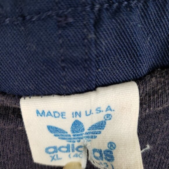 Adidas Vintage 1980s Running Shorts Made in USA Blue Red Trefoil Size XL - Picture 6 of 13